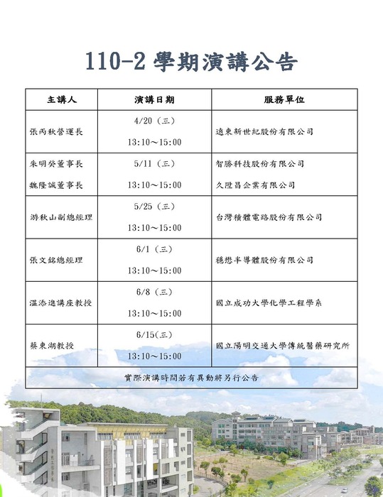 110學年度第2學期演講公告圖片